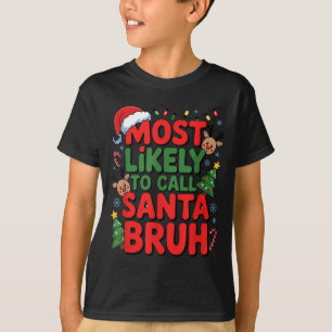 T-shirt Garçons drôles de Noël le plus susceptible d'appel
