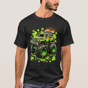 T-shirt Garçons Enfants Monstre Camion Vert Trèfle Saint-P