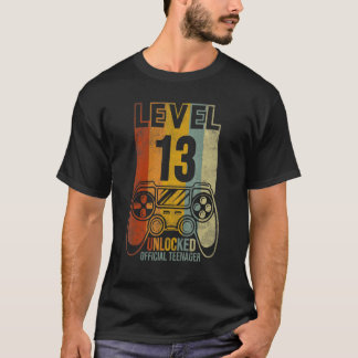 T-shirt Garçons Filles 13e anniversaire Niveau 13 Déverrou