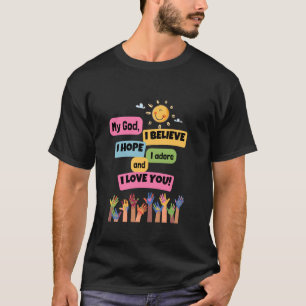 T-shirt Garçons Filles Enfants Catholiques Prière de l'ang