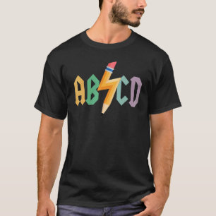 T-shirt Garçons Filles Enseignants ABCD Rock Graphique ret