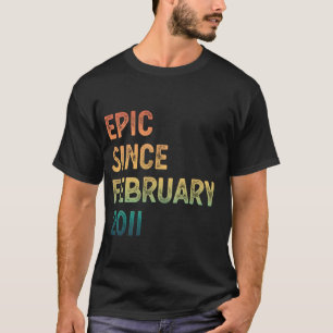 T-shirt Garçons Filles Épiques 14 Ans Depuis Février 2011