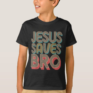 T-shirt Garçons Jésus Saves Bro Christian Est Roi Bon Dieu
