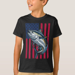 T-shirt Garçons Jeunes Pêche en Mer Profonde Drapeau Améri