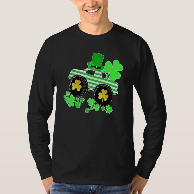 T-shirt Garçons Jour de la Saint Patrick Monster Camion Le (Devant)