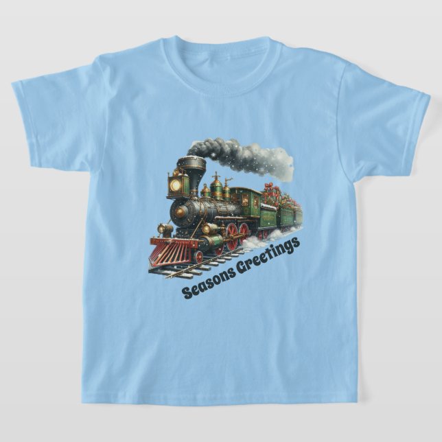 T-shirt Garçons Joyeuses Fêtes ajouter du texte (Poser)