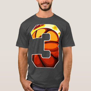 T-shirt Garçons Personnalisés Numéro 3 Basketball Cadeau