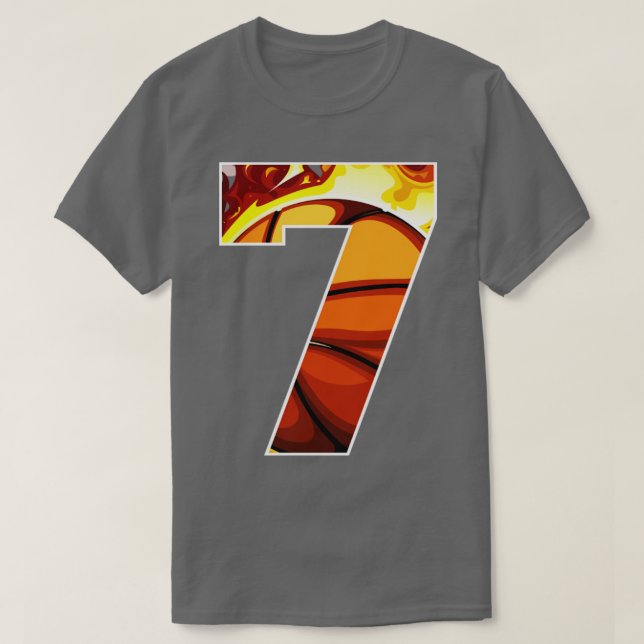 T-shirt Garçons Personnalisés Numéro 7 Basketball Cadeau (Design devant)