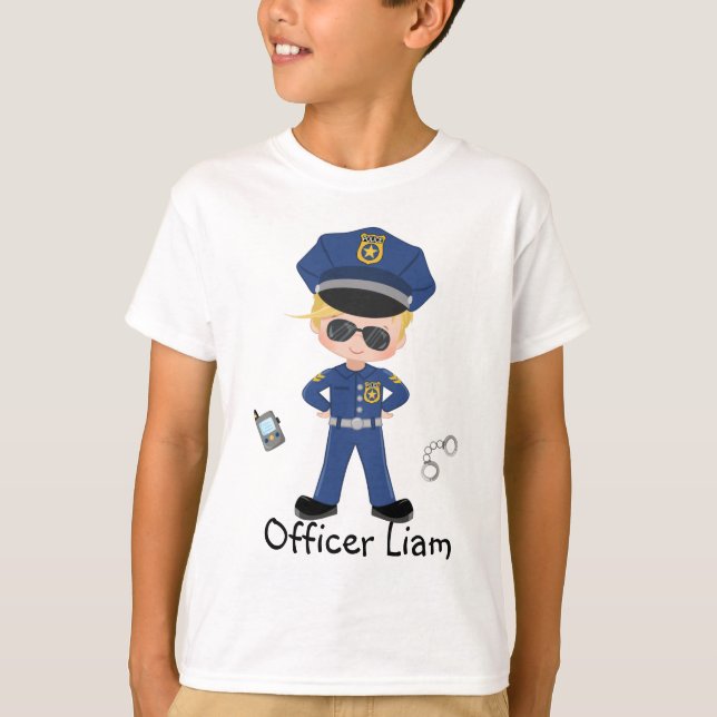 T-shirt Garçons Personnalisés Officier de police Applicati (Devant)