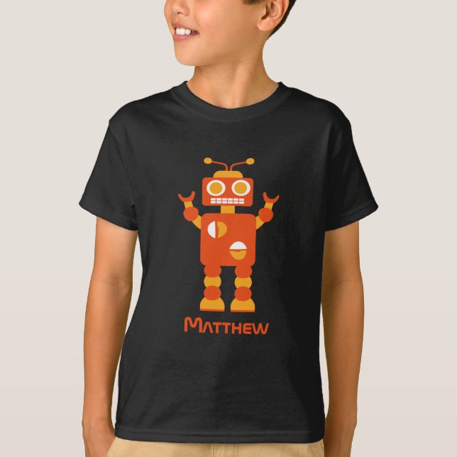 T-shirt Garçons personnalisés par robot orange moderne (Devant)