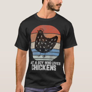 T-shirt Garçons Poulet, Retro Poulets Tee Garçons, Poulet