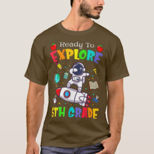 T-shirt Garçons prêts à explorer la 5e année Retour à l'éc
