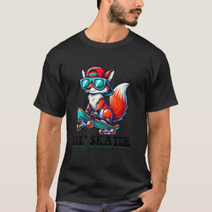 T-shirt Garçons renard enfants sur un skateboard skater