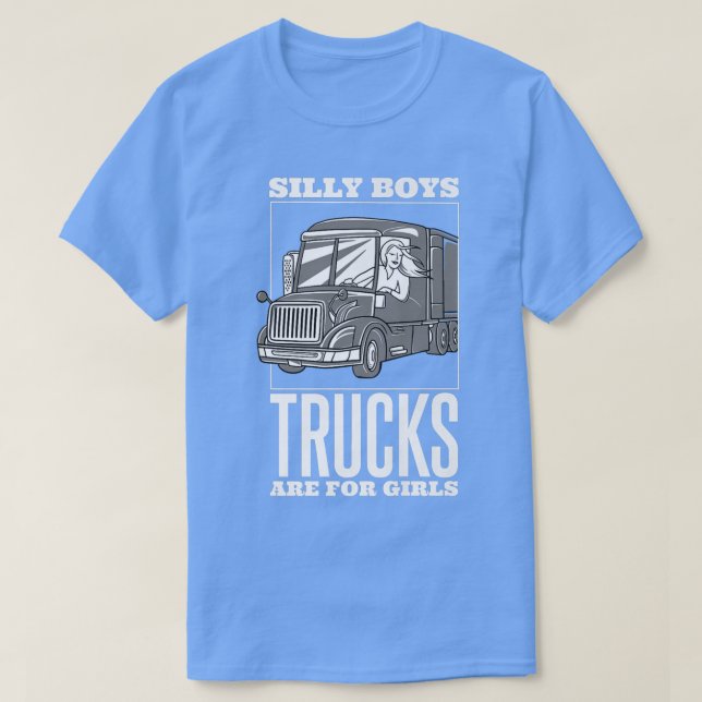T-shirt Garçons Silly Les Camions Sont Pour Les Filles, Ca (Design devant)