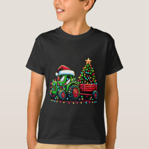 T-shirt Garçons tracteur de Noël Santa Xmas ferme camion