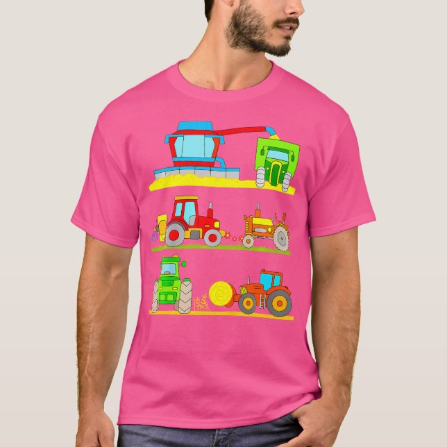 T-shirt Garçons tracteurs moissonneuses-batteuses (Devant)