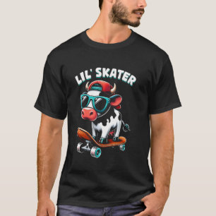 T-shirt Garçons Vache Sur Un Skateboard Skateur Enfants