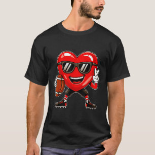 T-shirt Garçons Valentines Jour Coeur Jouer Football Garço