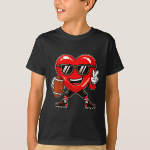 T-shirt Garçons Valentines Jour Coeur Jouer Football Garço