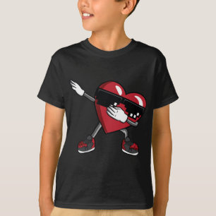 T-shirt Garçons Valentines Jour Drôle Dabbing Coeur Enfant