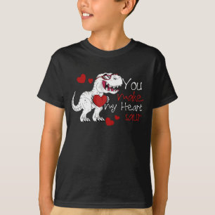 T-shirt Garçons Valentines Jour Enfants Dinosaur Pun T rex