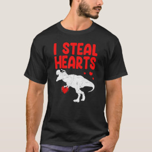 T-shirt Garçons Valentines Jour Enfants Dinosaur rex Aimer