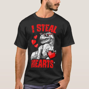 T-shirt Garçons Valentines Jour Enfants Dinosaur T rex Lo