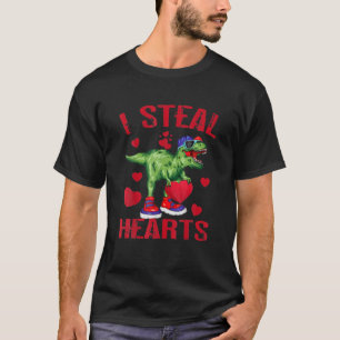 T-shirt Garçons Valentines Jour Enfants Dinosaur T Rex Lov