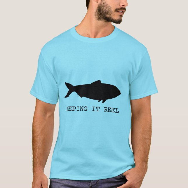 T-shirt Gardant la pêche, Poisson noir (Devant)