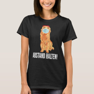 T-shirt Garde-bouche Golden Retriever Garder la distance