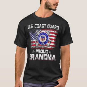 T-shirt Garde Côtière Américaine Fière Grand-mère Avec Dra