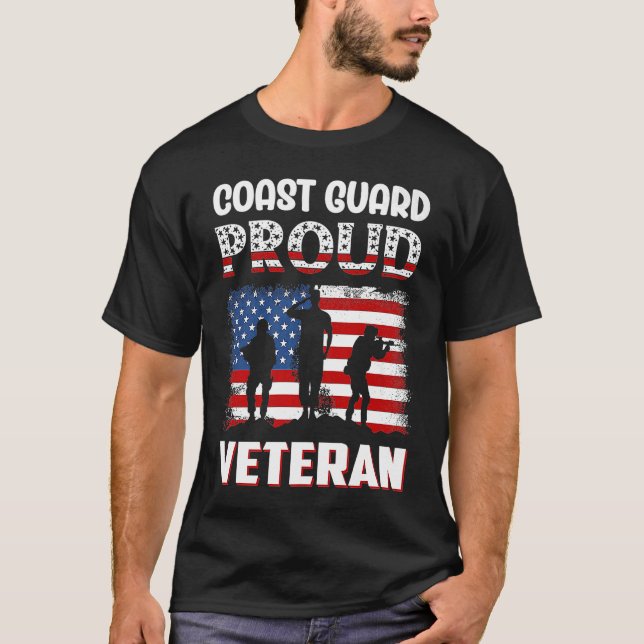 T-shirt Garde côtière Fière vétéran (Devant)