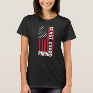 T-shirt Garde côtière Papa American Flag Fête des pères