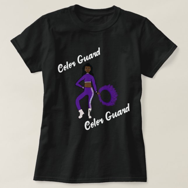 T-Shirt Garde de couleur Violet Blanc (Design devant)