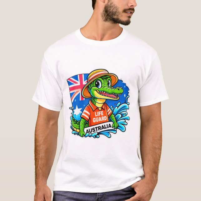T-SHIRT GARDE DE VIE AUSSIE CROCODILE (Devant)