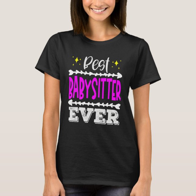 T-shirt Garde d'enfants Meilleure Babysitter (Devant)