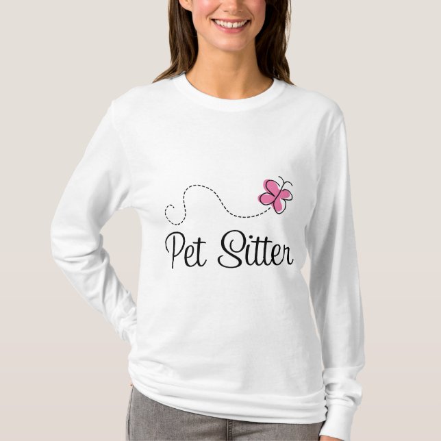 T-shirt Garde d'enfants rose mignonne d'animal familier de (Devant)
