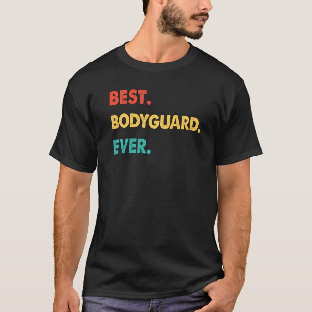 T-shirt Garde du corps Profession Rétro Meilleur garde du  (Devant)