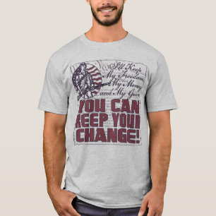 T-shirt Garde Ma Liberté. Argent et armes