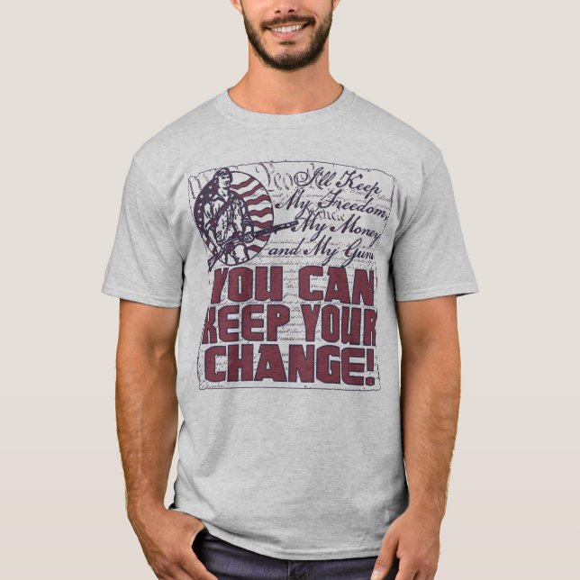 T-shirt Garde Ma Liberté. Argent et armes (Devant)