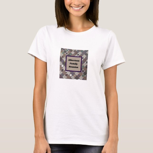 T-shirt Garde photo Quilt Reunion Family Patchwork (Devant)