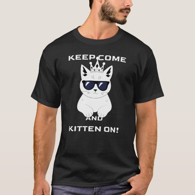 T-shirt Garde viens et chaton sur ! graphique (Devant)