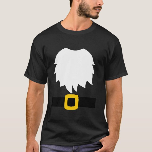 T-shirt Garden Gnome Costume White Beard And Belt With Buc (Devant)