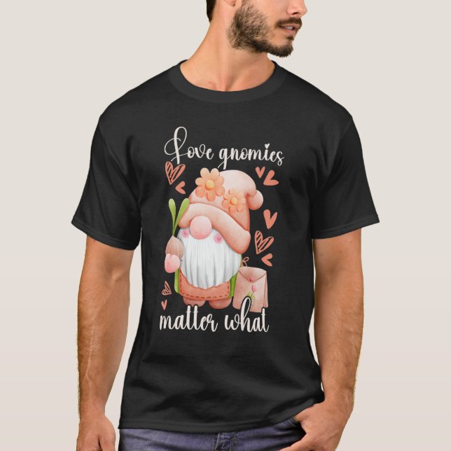 T-shirt Garden gnome with onion  garden  gnome  hearts (Devant)