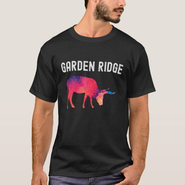 T-shirt GARDEN RIDGE Texas  Vivid Geometric Longhorn Cattl (Devant)