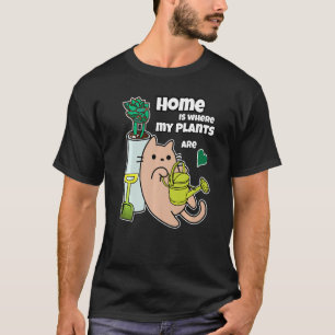 T-shirt Gardener Chat Plante Watering Où Mes Plantes Sont