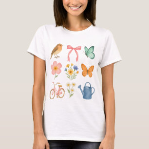 T-shirt Gardening girl png garden girl aesthetic boho