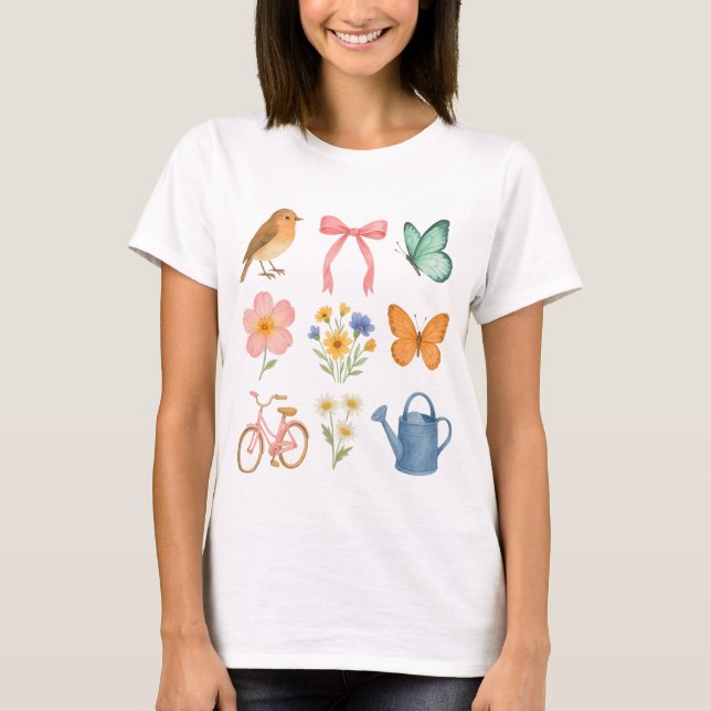 T-shirt Gardening girl png | garden girl aesthetic | boho (Devant)