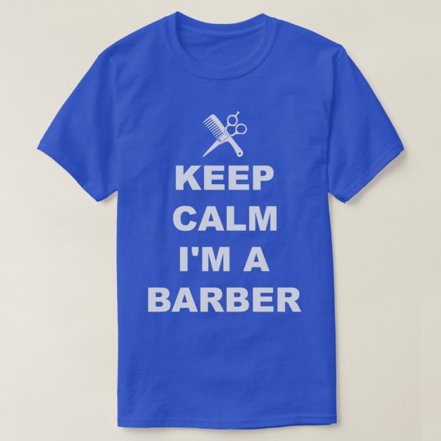 T-shirt Garder Calme Barber Coiffure Coupe Ciseaux Salon J (Design devant)