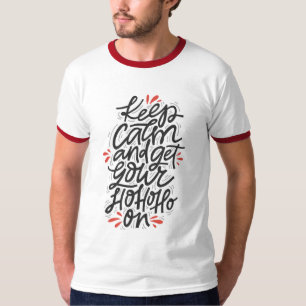 T-shirt GARDER CALME HO HO HO Hommes Fêtes de Noël Moderne
